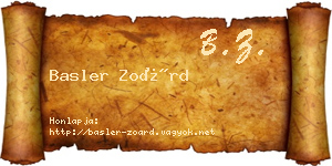 Basler Zoárd névjegykártya